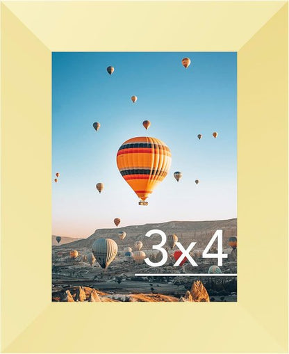 JCJMY Gold 3x4 Picture Frame - Wall Hanging & Tabletop Display | Shatter Resistant Plexiglass