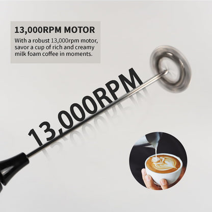 Handheld Electric Milk Frother, 500mAh Type-C Rechargeable Mini Blender for Coffee, Hot Chocolate, Eggs, Juice