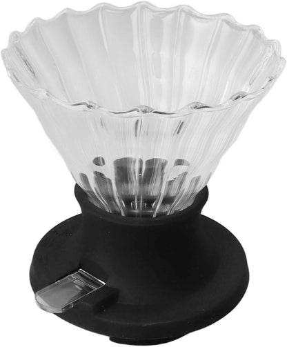 High Temperature Resistance Glass Coffee Dripper with Steel Balls, Easy to Operate for Immersion and Hand Drip