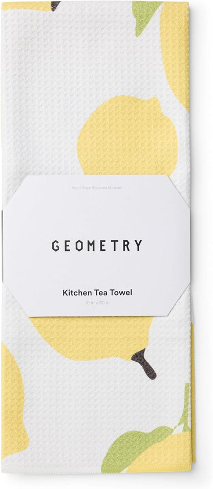 18" 30" 1 Pack GEOMETRY Kitchen Tea Towels - Quick Dry Microfiber Dish Towels for Kitchen Sunny Lemons, x