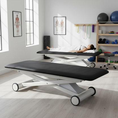 Demixson Electric Treatment Table - Power Hi-Lo Physical Therapy Bed with 17.7"-37" Height Range, 500 lbs Weight Capacity & Seamless Medical Grade Vinyl - for Clinics, Rehab & Chiro (Black)