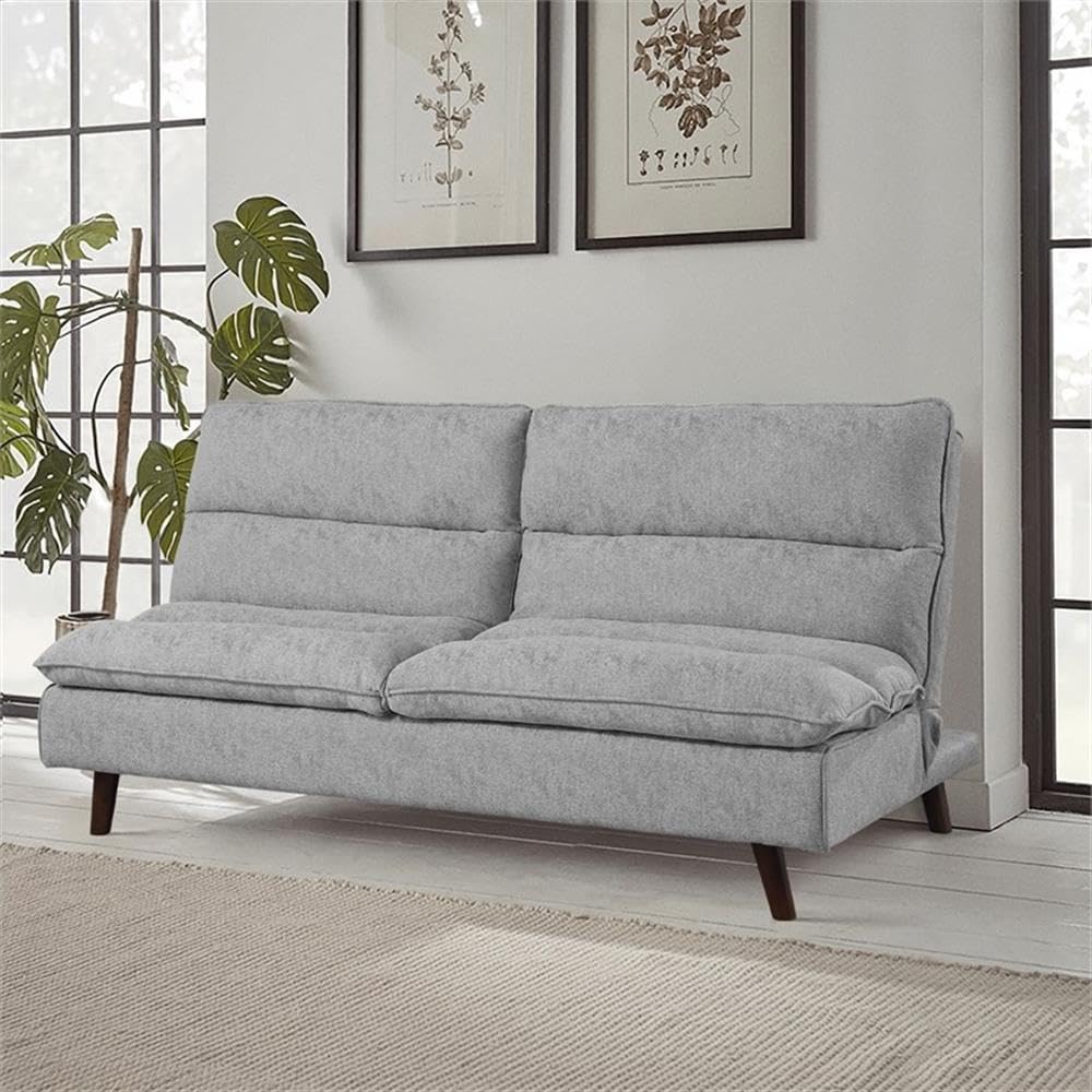 Lexicon Manisha Futon Sofa Sleeper Bed, Gray