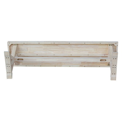 IC International Concepts, Canyon Collection Solid Bench, Solid Real Wood, Sturdy Parawood, Entryway/Dining/Living, 60"W x 14.56"D x 18"H, 450 lbs Weight Capacity, Paint/Stain Ready, Unfinished