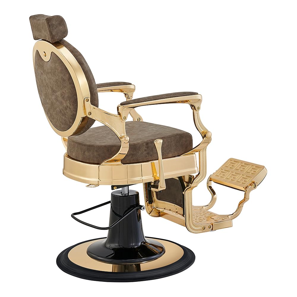 Dir Vintage Barber Chair Heavy Duty Gold Frame Barbershop Chairs Princeton
