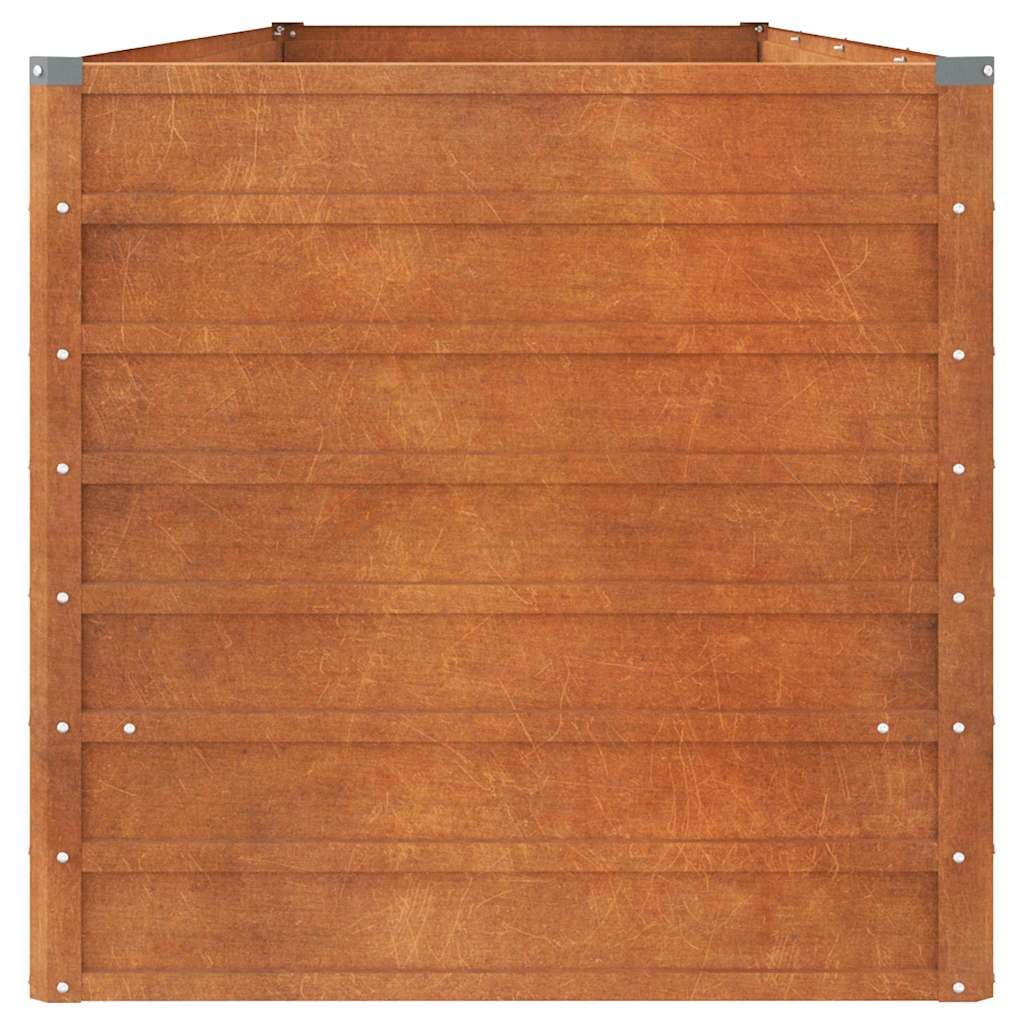 Foknhdi Corten Steel Large Outdoor Raised Garden Bed 126 x 31.5 x 30.3 in Rustic Planter Box for Vegetables Herbs Flowers on Patio Lawn
