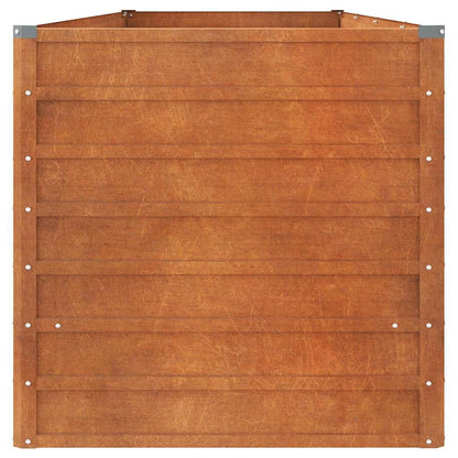 Foknhdi Corten Steel Large Outdoor Raised Garden Bed 126 x 31.5 x 30.3 in Rustic Planter Box for Vegetables Herbs Flowers on Patio Lawn