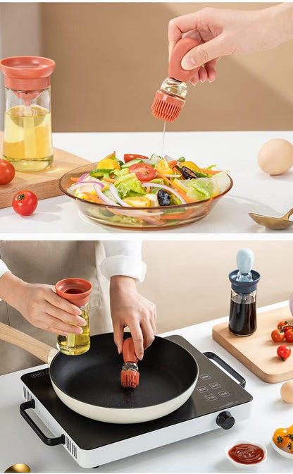 3 Pack 2 1 180ml, T-OB21 TINMIX Oil Dispenser with Brush - IN Olive Oil Dispensing Bottle with Basting Brush