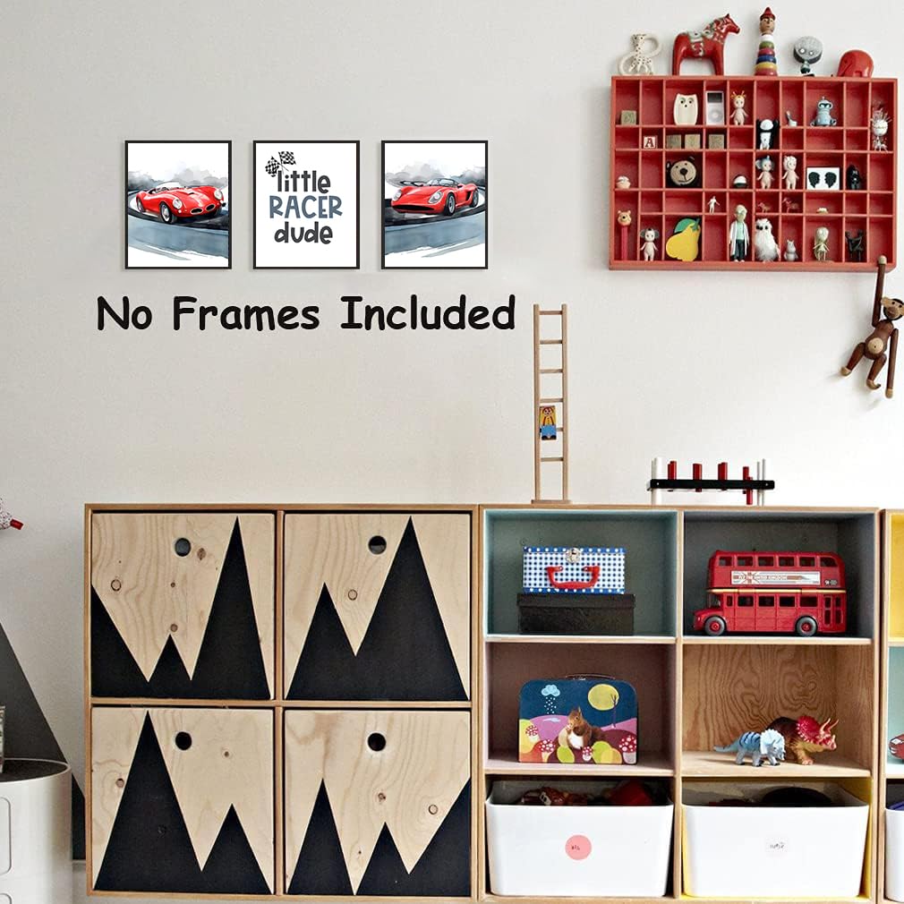 Modern Car Posters Classic Supercar Wall Art Prints, Cool Racing Ferrari Lamborghini McLaren Pagani Canvas Posters for Man Cave Boys Room Wall Decor, Sports Car Art Prints, Set of 4 (8"x10" Unframed)