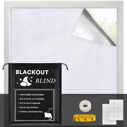 H.VERSAILTEX Portable Blackout Curtains for Bedroom 80" x 67", 100% Blackout Blind Curtain for Window No Drill Blackout Roller Shades with Thermal Insulated for Living Room Cut to Any Size, Black