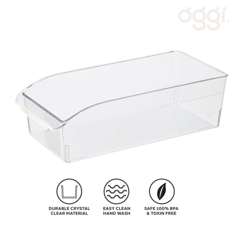 Oggi Fridge / Pantry Bin w/ Fingergrip Handle (12" x 5.75" x 3.5")