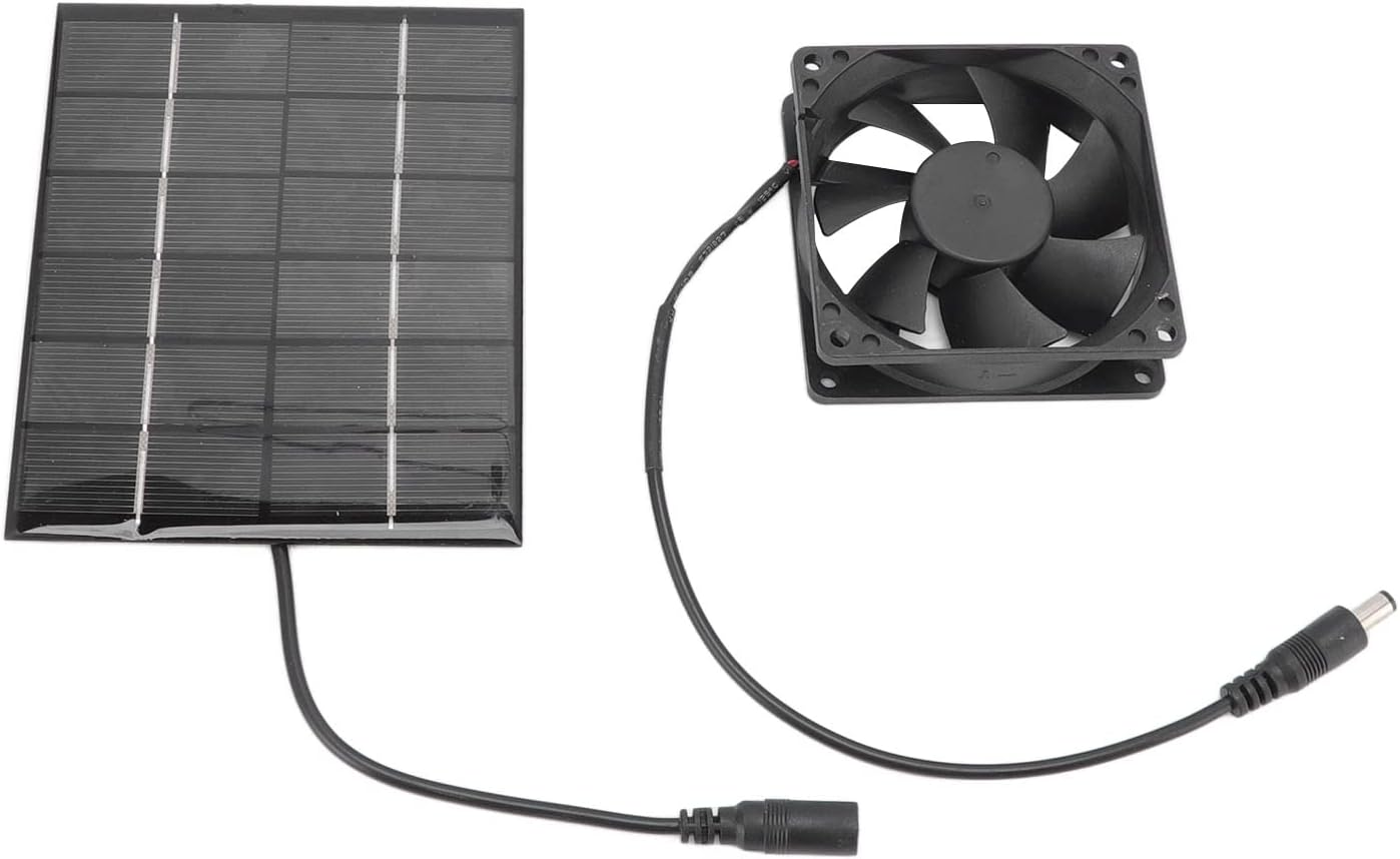 Solar Panel Fan Kit - Mini Solar Powered Exhaust Fan for Greenhouse, Chicken Coops, Sheds, and Windows