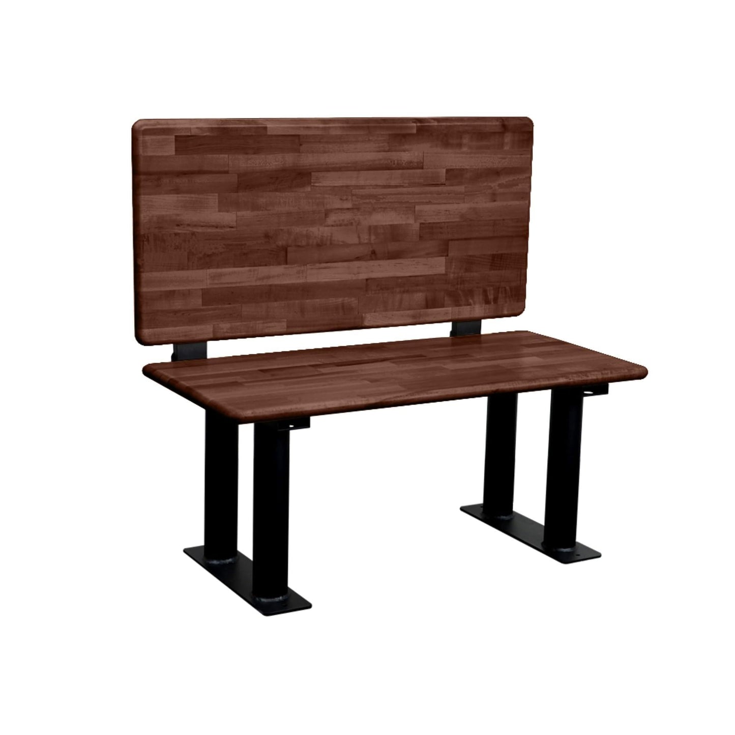 Salsbury Industries Wood ADA Locker Bench with Back Support- 42 Inches Wide - Dark Finish
