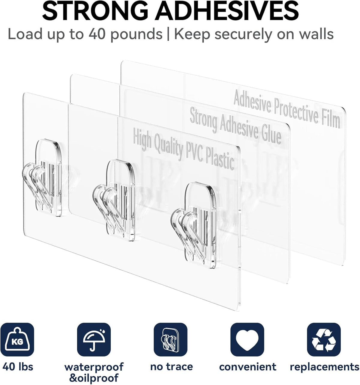 YASONIC Shower Caddy | Rustproof Adhesive Shelves for Easy Bathroom Organization | 6-Pack XXL Size