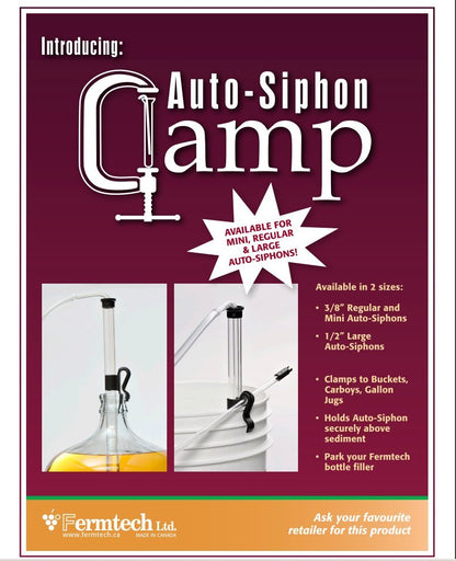 Fermtech - Auto Siphon Mini with 6 Ft of Food Safe Tubing & Clamp - Easy Home Brewing, Winemaking Kit, Complete System for Beer, Wine, Liquid Transfer & Fermentation Tools - Perfect for Small Batches