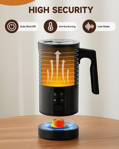 Torlaist Milk Frother and Steamer, 4-in-1 Automatic Electric Milk Frother 11.8oz/350 ml, Instant Hot and Cold Foam Maker, Milk steamer Heater Foamer Warmer for Coffee, Cappuccino, Macchiato, Latte