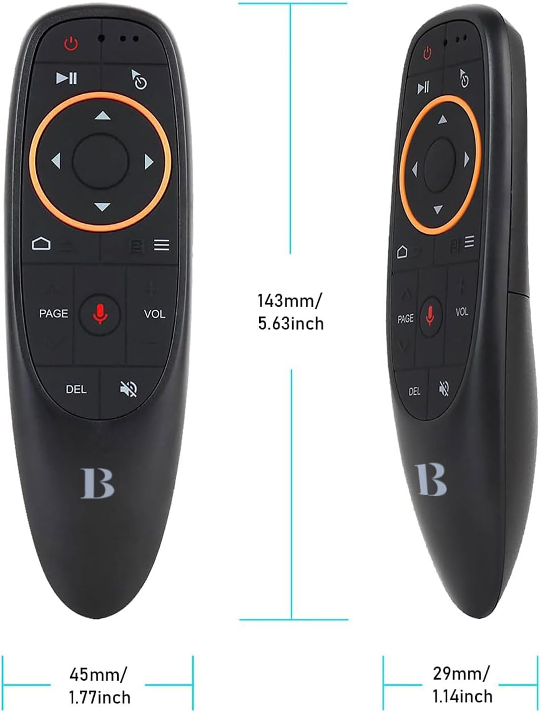 BL Air Mouse Remote Control, Voice Remote 2.4G RF Wireless Remote Control with 6-Axis Gyroscope IR Learning, USB Air Mouse Remote for PC Smart TV Android TV Box HTPC Laptop Projector Android Windows