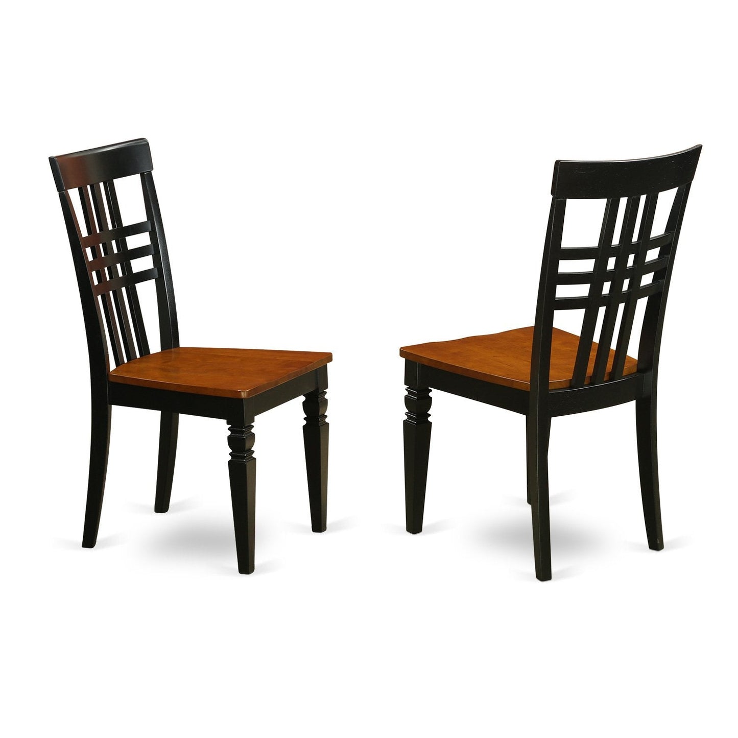 East West Furniture ANLG3-BCH-W 3 Piece Dining Room Table Set Contains a Round Kitchen Table with Pedestal and 2 Dining Chairs, 36x36 Inch, Black & Cherry