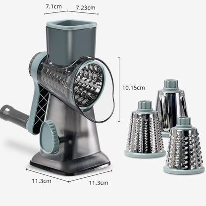 Eleko Meyar Cheese Grater with Handle, Multifunctional Manual Rotary Cheese Grater - Cheese Shredder Easily Chop Carrots, Potatoes, Vegetables and Fruits and Easy to Clean(blue)