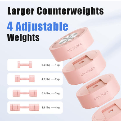 MERACH Dumbbell Set of 2, Adjustable Weight, Anti-slip Handle, Macaron Colors, Each 2.2/4.4/6.6/8.8 lbs, 4 in 1 Hand Weights for Women at Home