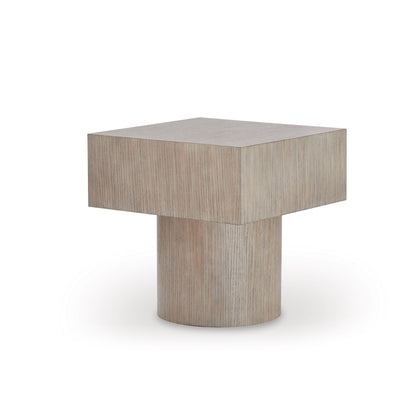 Signature Design By Ashley Jorielyn Contemporary Square End Table, Geometric Silhouette, Hardwood Solids, 24" W x 24" D x 24.13" H, Light Grayish Brown