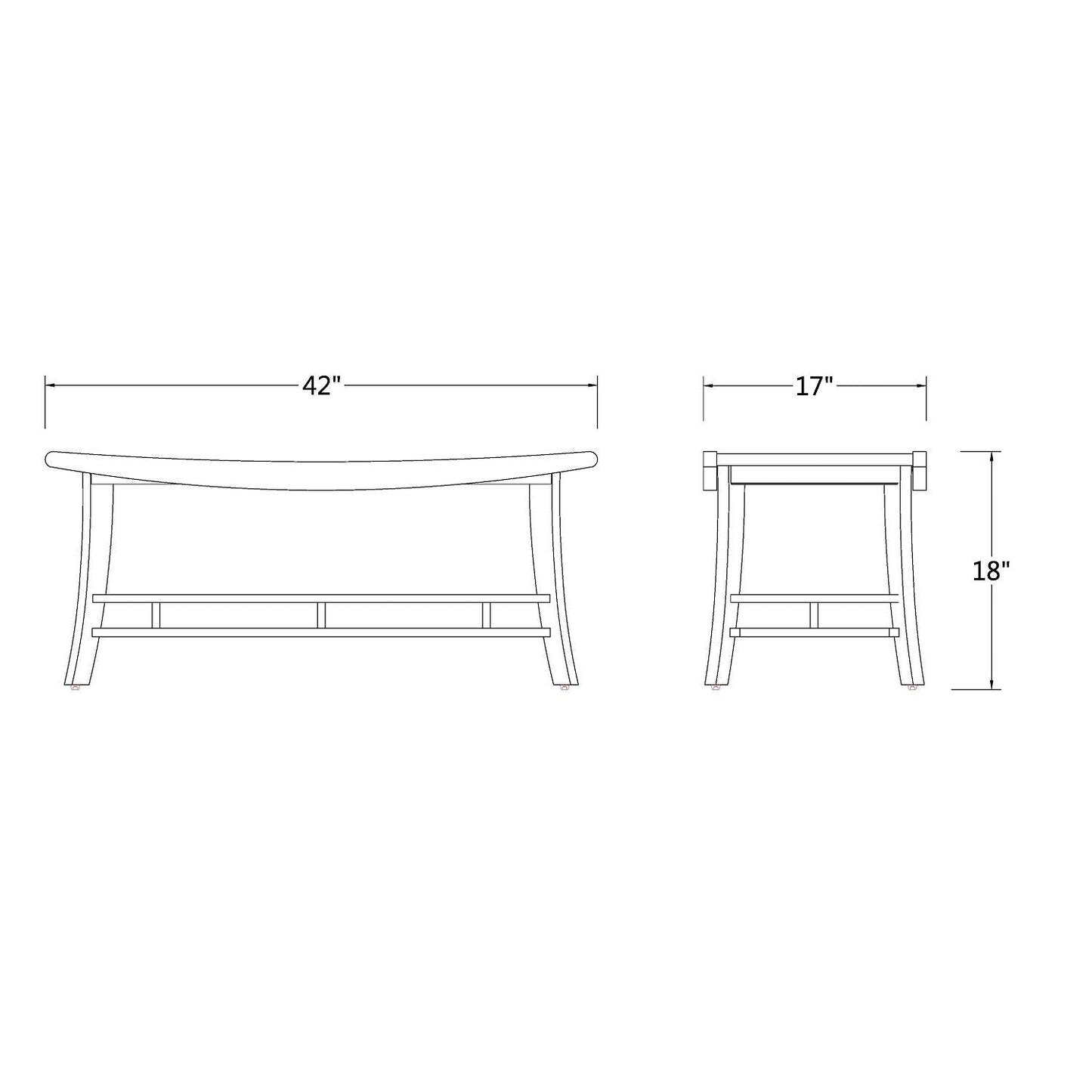 Cambridge Casual Teak Wood Estate, Large Shower Bench/Natural Brown