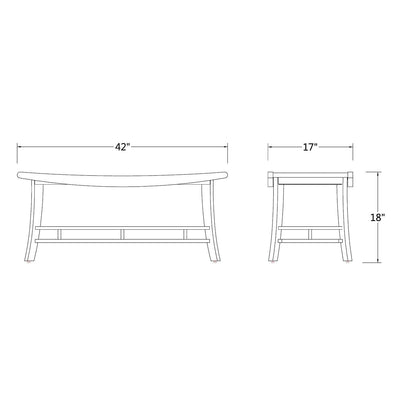Cambridge Casual Teak Wood Estate, Large Shower Bench/Natural Brown