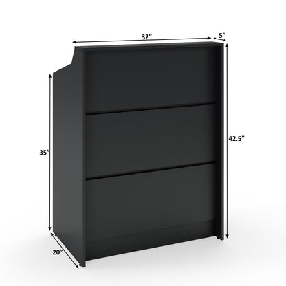 AGATEO Small Reception Desk with Drawer – Front Desk, Checkout Counter & Retail Counter – Cash Register Stand