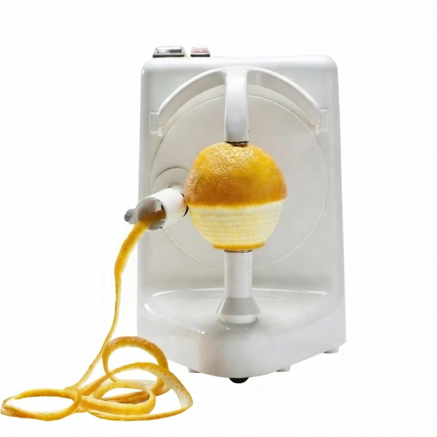 Automatic Orange Peeler Profesional Peels 3 Fruits/Vegetables Per Minute Electric Apple/Orange/Potato Peeler Rust-Resistant, Easy Cleanup, Plastic & Stainless Steel, White