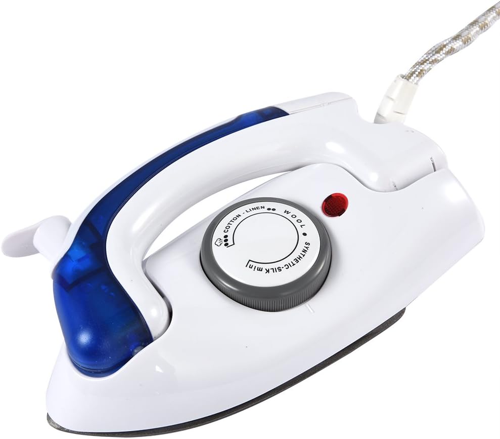 Portable Foldable Steam Iron, Handheld Mini Iron with Temperature Control, Nonstick Sole Plate, Auto Shut Off (US Plug)