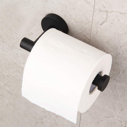 GERZ Bathroom Toilet Paper Holder, SUS 304 Stainless Steel Matte Black Wall Mount Tissue Roll Holder