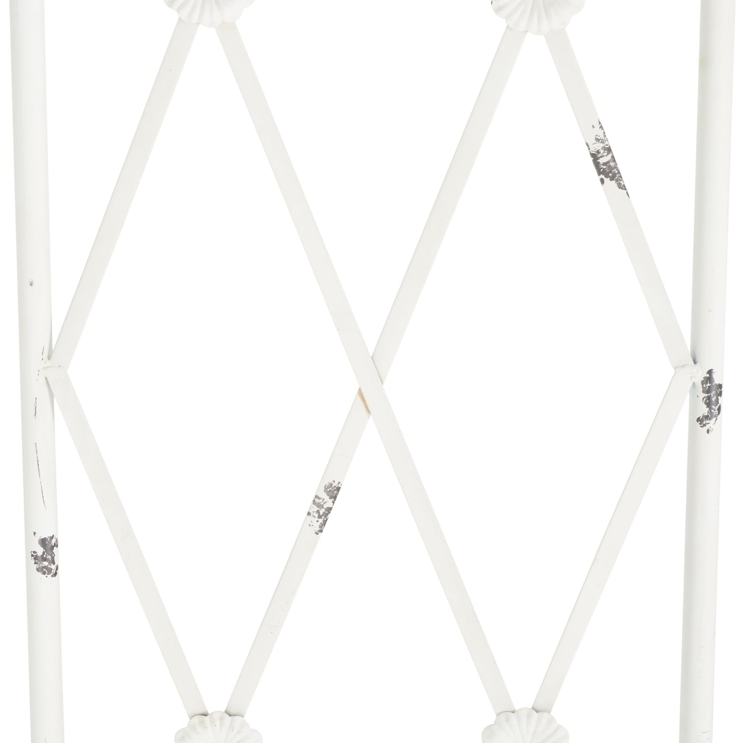 SAFAVIEH Outdoor Collection Atticus Antique White Wrought Iron Lattice Arch Garden Arbor