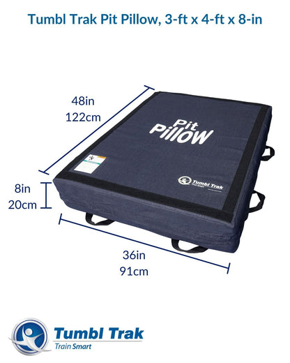 Tumbl Trak Pit Pillow® Extra Soft Crash Mat w/Denim Cover, 3ft x 4ft x 8in