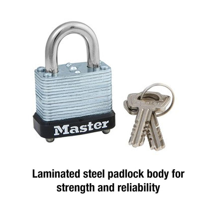 Master Lock 105D Laminated Steel Warded Padlock, 1 Count (Pack of 1) 1-1/8" Wide, 105D