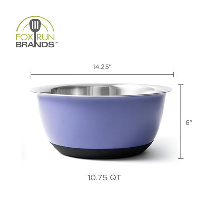 Fox Run Stainless Steel Mixing Bowl, Purple, 10.75 Quart