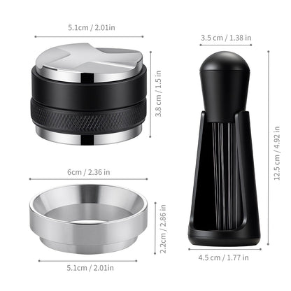 Choxila Espresso Tools Kit – 51mm 2-in-1 Distributor & Tamper, WDT Tool with Needles, Magnetic Dosing Funnel, Espresso Tamper, Espresso Machine Accessories