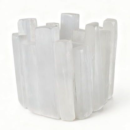 Selenite Tea Light Holder - Natural Crystal Candle Holder for Home Decor & Meditation | Square Irregular Cup