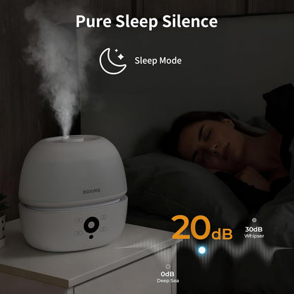 20dB 7 Mode,3L BOXING Top Fill Humidifiers for Bedroom Baby with Easy Remote, Quiet Cool Mist Air Humidifier for Large