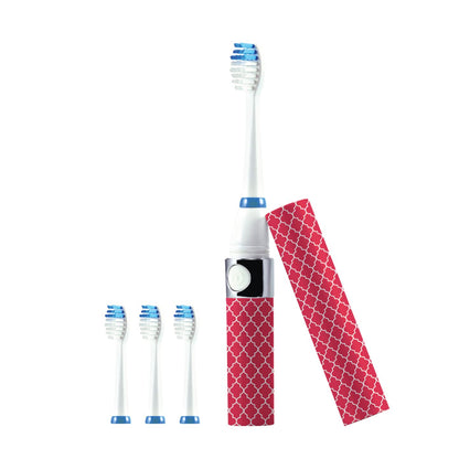 Pursonic Portable Sonic Toothbrush Battery Operated, Battery Included, 3 Brush Heads Included, 22,000 Strokes Per Minute, Brush On The Go (Blue)