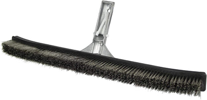 18-Inch Poolmaster Stainless Steel Pool Algae Brush, Heavy-Duty Aluminum Back, for Gunite Concrete Pools and Spas, Wide