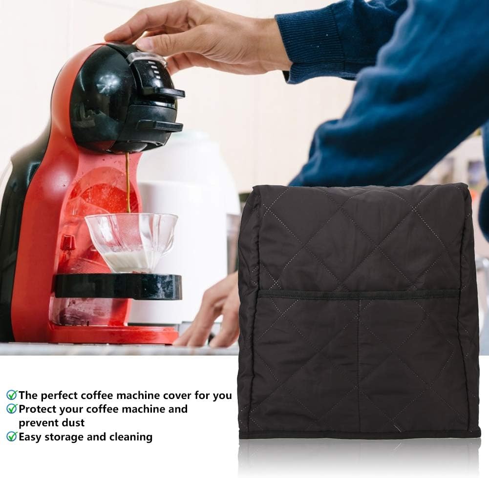 Black Coffee Maker Cover, Stain Resistant Washable Appliance Cover to Protect Coffee Machine (32 X 31 X 36cm)