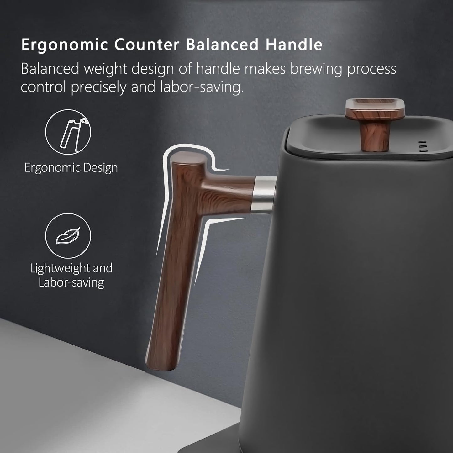 1 304 1L Electric Kettles, Gooseneck Electric Kettle, Temperature Control, for Pour Over Coffee and Tea, Stainless