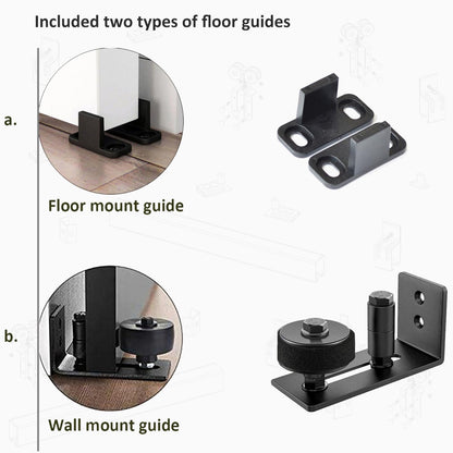 DIYHD 24FT Exterior Double Sliding Barn Door Hardware,Heavy Duty Wall Mount Box Track Kit for Outdoor Use,MAX Load 330lbs,Kit to Hang 2 Doors(Fit 72" X 2 Door)