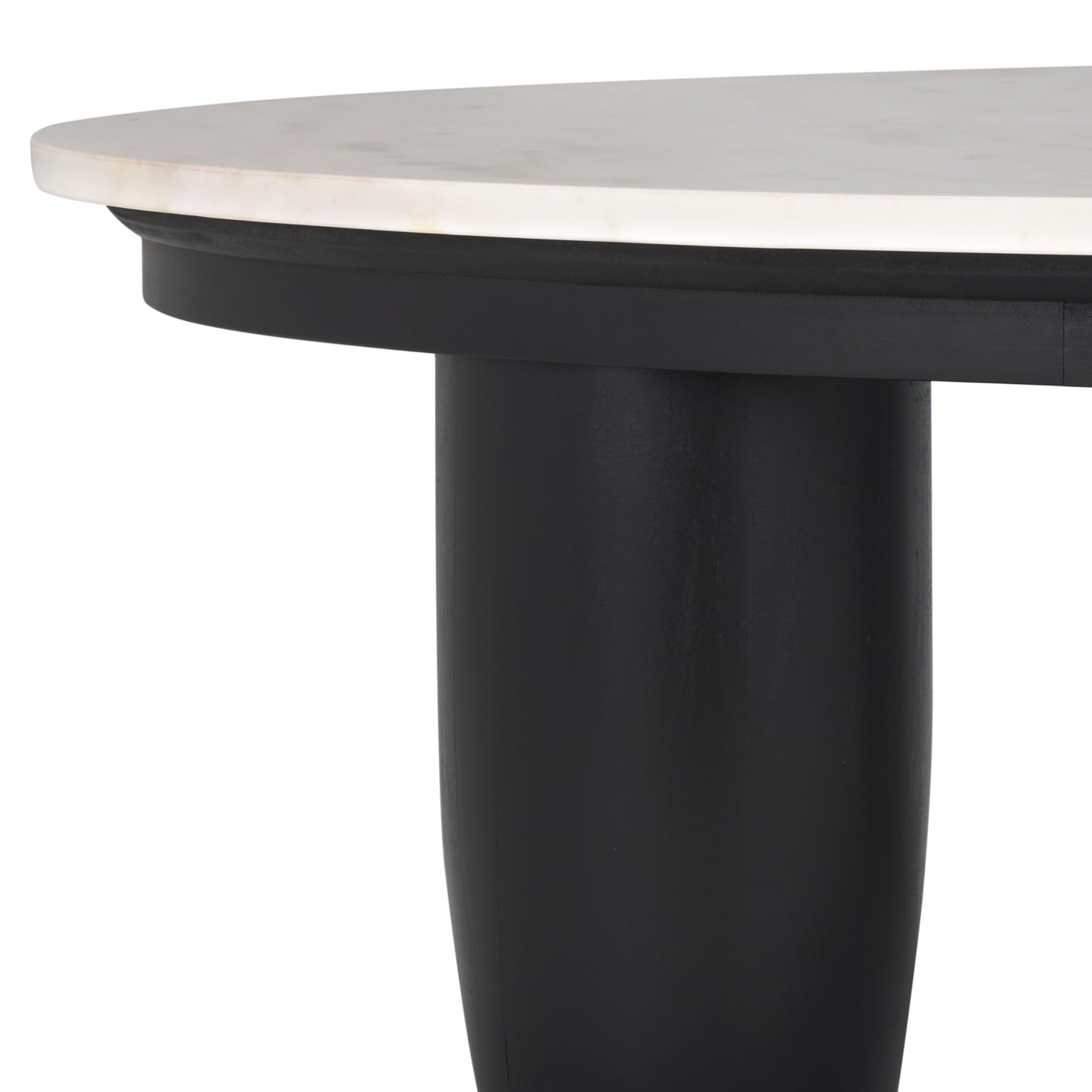 SAFAVIEH Couture Collection Hobbes Black Solid Wood/Marble Top Coffee Table