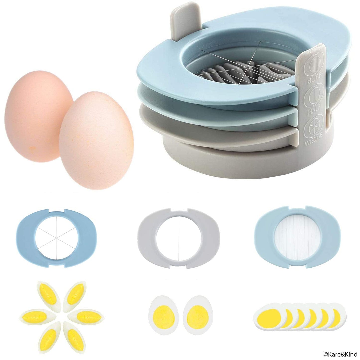 Ruibo Strawberry Slicer/Cutter With Stainless Steel Cutting Wires for Hard Boiled Egg Slicer Multicolour