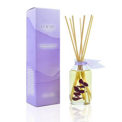 LOVSPA Reed Diffuser Set, Smoked Vanilla Scented Oil Diffuser with Sticks, Home Fragrance Accessories for Bathroom Shelf Decor, Aroma Diffusers for Home or Office Fall Decor, USA Made