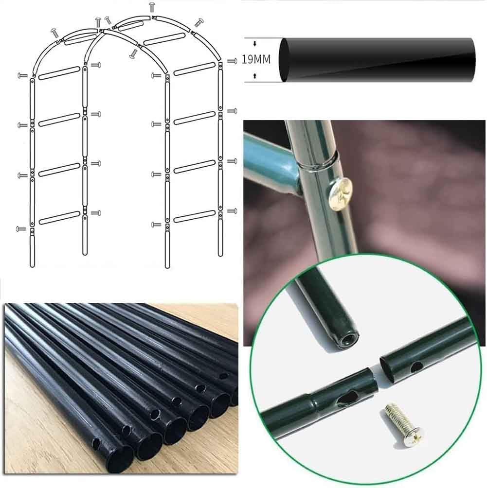 Large Steel Rose Arch Trellis Archway for Climbing Plants Decorative Garden Metal Arches Outdoor Wedding Decoration 180cm x 220cm / 300cm x 220cm (White W3meters*H2.2M)