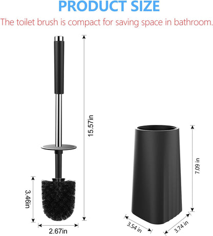 SetSail 3 Packs Toilet Brush, Compact Size Toilet Bowl Brush and Holder Toilet Brushes for Bathroom with Stainless