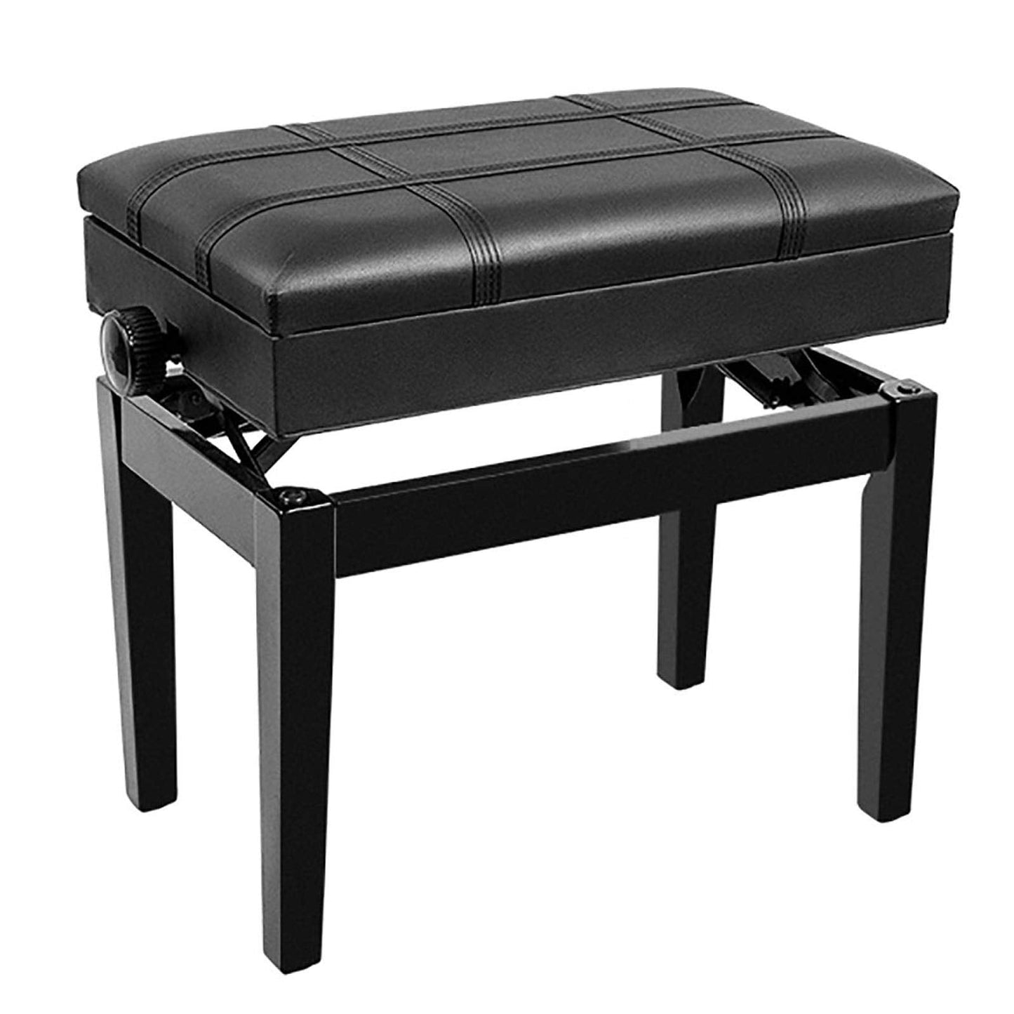 EliteBloom Luxury Leather Piano Bench with Height Adjustable Stool Sturdy Solid Wood Frame for Keyboard Players,