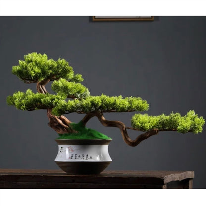 XJOYSL7921 Artificial Bonsai Artificial Bonsai Simulation Tree High-end Light Luxury Greenery Entrance Decoration Ornaments for Home Office