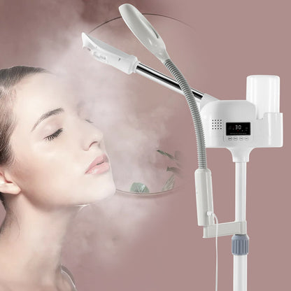 Professional 3 in 1 Facial Steamer Upgrade Esthetician Steamer with hot & Cold Nozzle 5X LED Magnifying Lamp Beauty Salon Spa